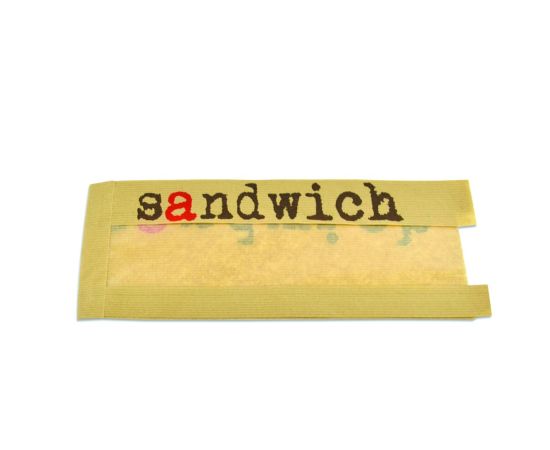 etal-shops.com - Sac Sandwich Kraft Brun impression "Passe Partout" avec fenêtre