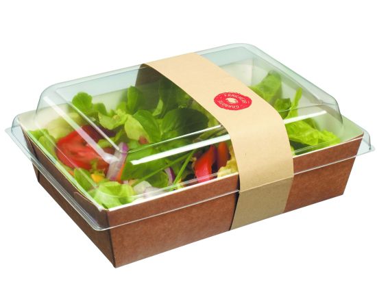 etal-shops.com - Panier Salade Carton 1000ml + Couvercle Transparent