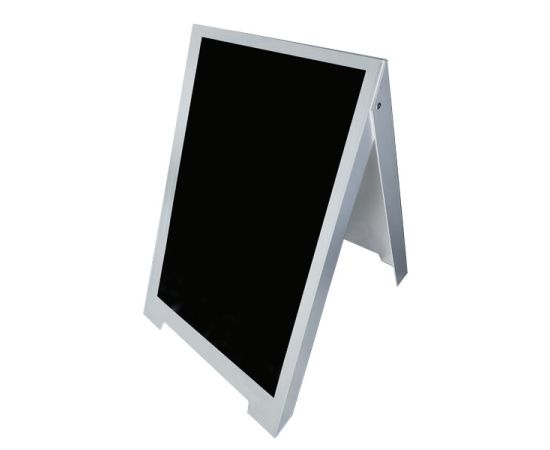 etal-shops.com - Chevalet PVC blanc avec surface écriture noire H115 cm