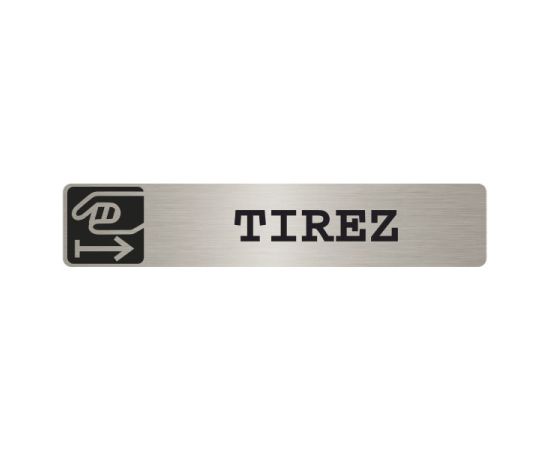 etal-shops.com - Picto adhésif gris métallisé TIREZ