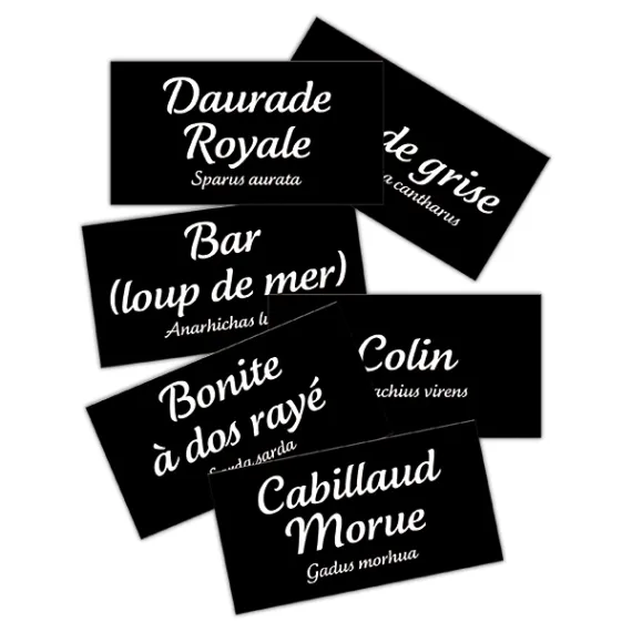 etal-shop.com - S. 10 etiquetas negras "PezERY" con ruedas + 10 cintas para la cabeza, 3 image