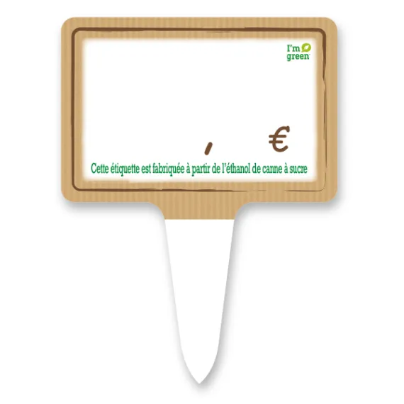 etal-shop.com - KRAFT "I'm green" n°3 etiquetas de pastelería con forma de pala