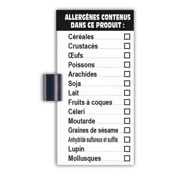 10 side strips ALLERGENS + 10 clips