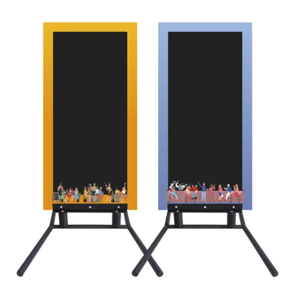 etal-shop.com - Caballete publicitario HAPPY RESTO con pie de muelle 67x97x138 cm