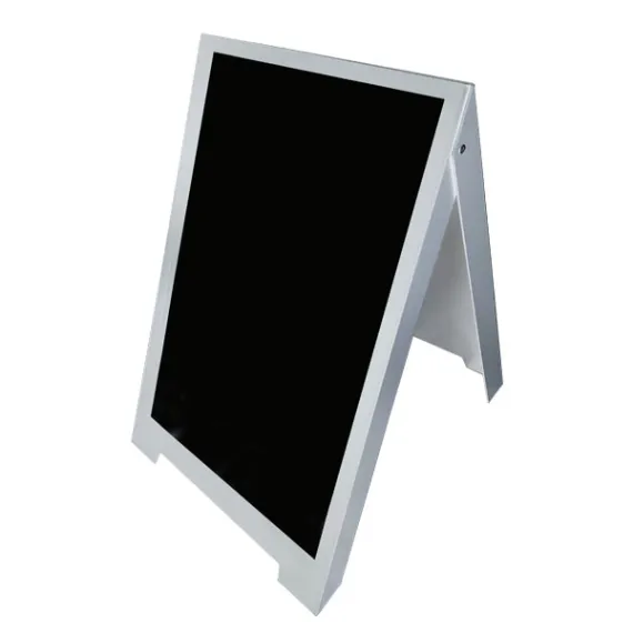 etal-shop.com - Caballete de PVC blanco con superficie de escritura negra H115 cm