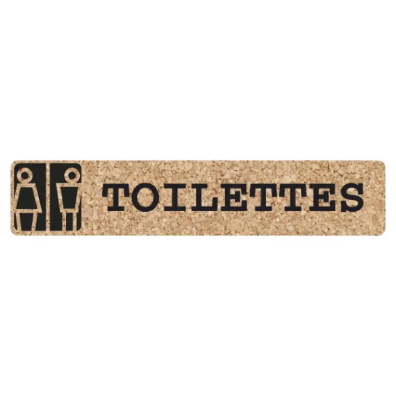 etal-shop.com - Picto adhesivo blanco corcho diseño estampado negro Aseos