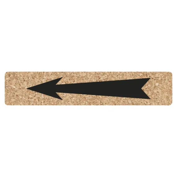 etal-shop.com - Picto adhesivo diseño corcho blanco estampado negro Flecha