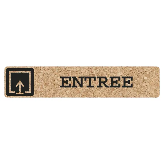 etal-shop.com - Picto adhesivo diseño corcho blanco estampado negro ENTRADA