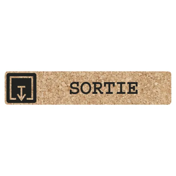 etal-shop.com - Picto adhesivo corcho blanco diseño impresión negro SALIDA