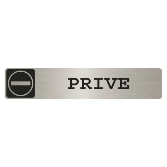 etal-shop.com - Pictograma adhesivo gris metalizado PRIVE