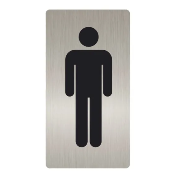 etal-shop.com - Pictograma adhesivo gris metalizado Silueta masculina