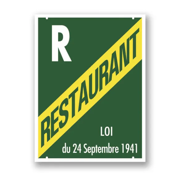 etal-shops.com - Plaque de licence restauration 2 couleurs 15x20cm rectangle rigide 