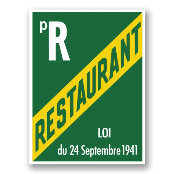 etal-shops.com - Plaque de licence petite restauration 2 couleurs 15x20 cm rectangle rigide 