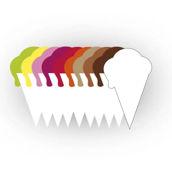 etal-shops.com - 10 cornets de GLACE 6x10,5 mm couleurs assorties